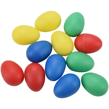 12 шт. пластиковые шейкеры для яиц с 4 различными цветами, перкуссионные музыкальные яичные маракасы детские детские игрушки