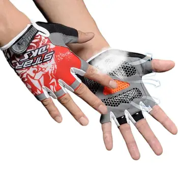  Спортивные перчатки с половиной пальца Дышащие защитные велосипедные перчатки Противоскользящие эластичные спортивные перчатки для езды на велосипеде Бег Вождение
